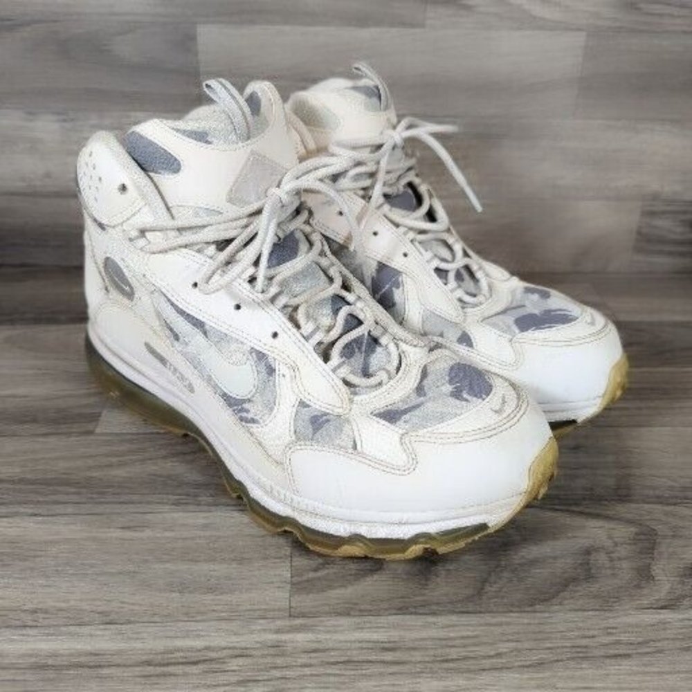 Rare Nike Air Max Terra Sertig Size 12 Hike Trail Run White Camo Full Air
